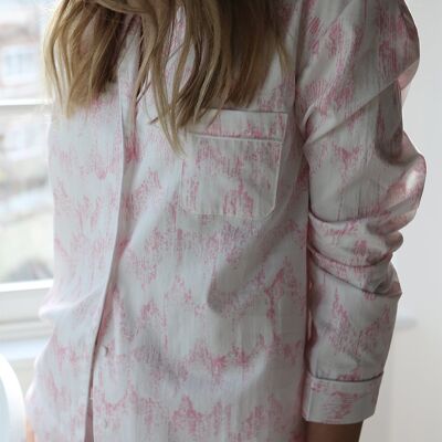 Cotton Pyjama Set - Stonecut in Pink-S / M