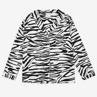 Baumwoll-Pyjama-Set – Tiger in Monochrom