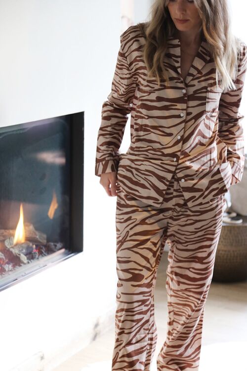 Cotton Pyjama Set - Tiger in Natural