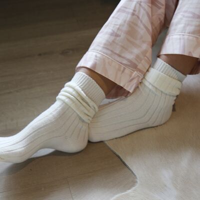 Luxury Bed Socks in Cream