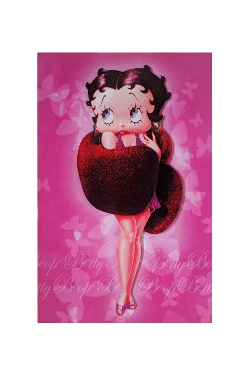Betty Boop Winter Wrap Decoupage Blank Greetings Card (3d)