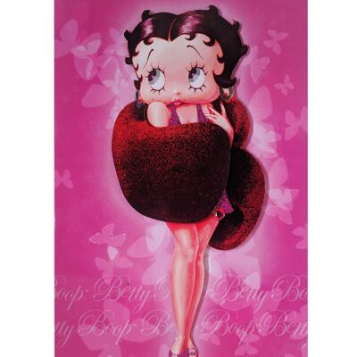 Betty Boop Winter Wrap Decoupage Carte de voeux vierge (3D)