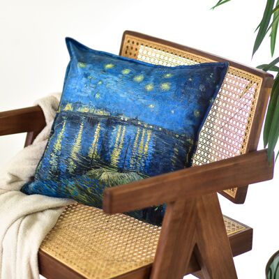 FUNDA DE ALMOHADA VINCENT VAN GOGH "NOCHE ESTRELLADA SOBRE EL RÓDANO"