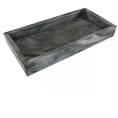 Marble tray, rectangular dark gray