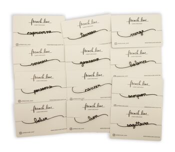 Collection "Zodiaque" - Homme / Femme - Pack de 60
(12 messages différents par 5)
Bracelet Ligne à message 8