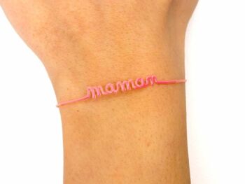 Femme - Maman - Rose - Bracelet Ligne à message 3