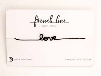 Femme - Love - Noir - Bracelet Ligne à message 2