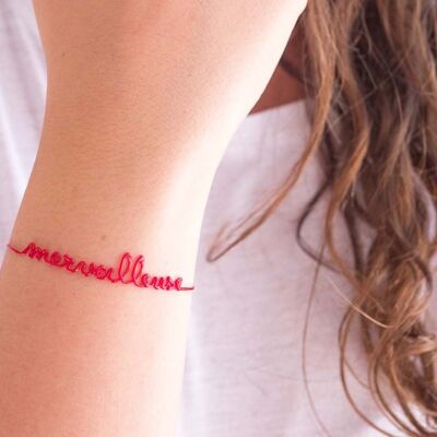 Femme - Merveilleuse - Rouge - Bracelet Ligne à message