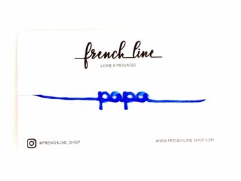 Homme - Papa - Bleu - Bracelet Ligne à message 2