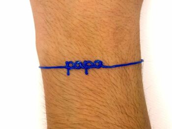 Homme - Papa - Bleu - Bracelet Ligne à message 3