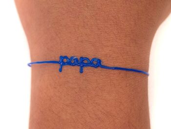 Homme - Papa - Bleu - Bracelet Ligne à message 4
