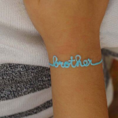 Child - Brother - Turquoise - Line message bracelet