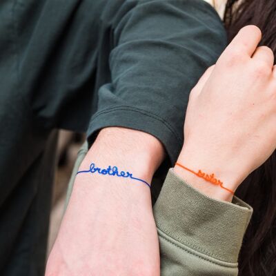Pré-ado - Sister - Orange - Bracelet Ligne à message