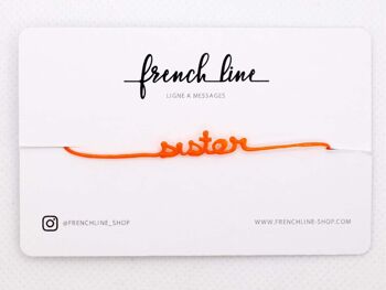 Pré-ado - Sister - Orange - Bracelet Ligne à message 2