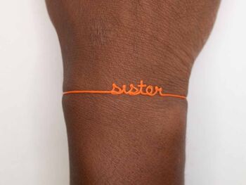 Pré-ado - Sister - Orange - Bracelet Ligne à message 3