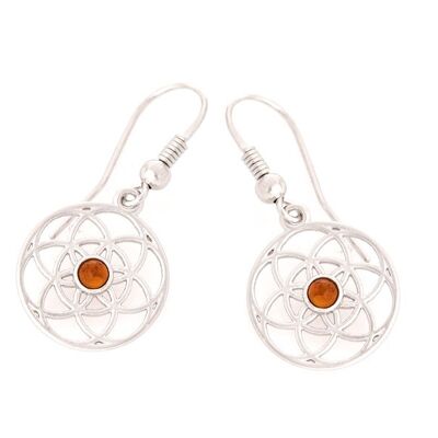 BOUCLE D'OREILLE ARGENT AMBRE ref: KM002KR