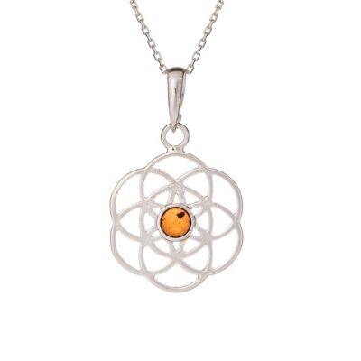 PENDENTIF ARGENT AMBRE ref: KM005WR