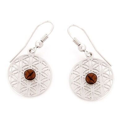 BOUCLE D'OREILLE ARGENT AMBRE ref: KM012KR