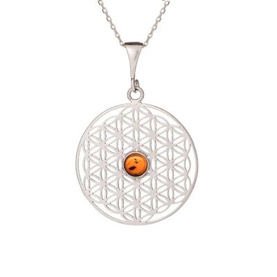 PENDENTIF ARGENT AMBRE ref: KM013WR