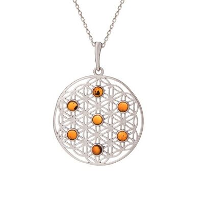 PENDENTIF ARGENT AMBRE ref: KM015WR