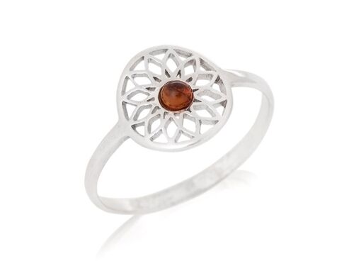 BAGUE ARGENT AMBRE ref: KM017PR