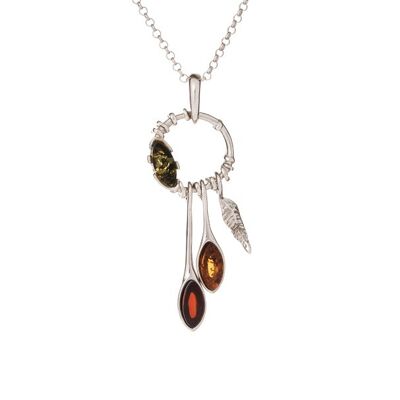 AMBER SILVER NECKLACE ref: KL15NMR