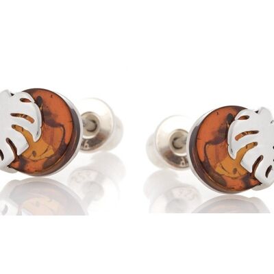 BOUCLES D'OREILLES ARGENT AMBRE ref: SA3789EOR