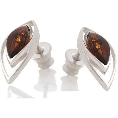 BOUCLES D'OREILLES ARGENT AMBRE ref: SA3854EOR