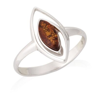 BAGUE ARGENT AMBRE ref: SA3854ROR