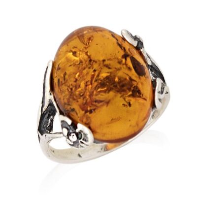 AMBER SILVER RING ref: GDP37