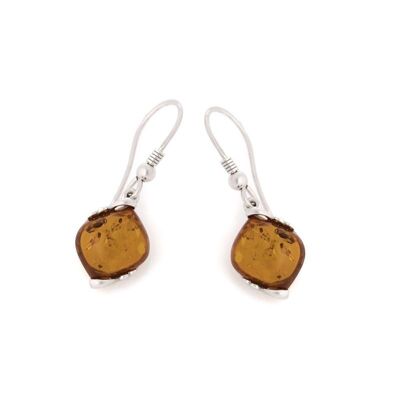 BOUCLES D'OREILLES ARGENT AMBRE ref: GI-BO038