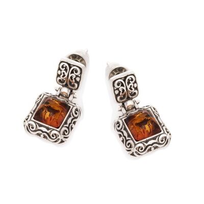 AMBER SILVER EARRING ref: GI-BO032