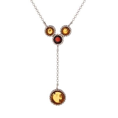 AMBER SILVER NECKLACE ref: KL781-414NR