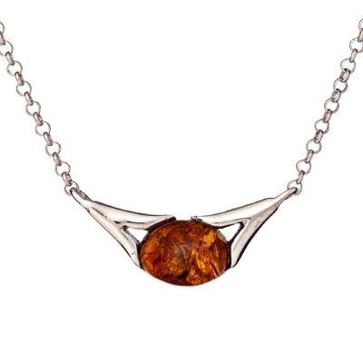 COLLIER ARGENT AMBRE ref: KL1044-460NR