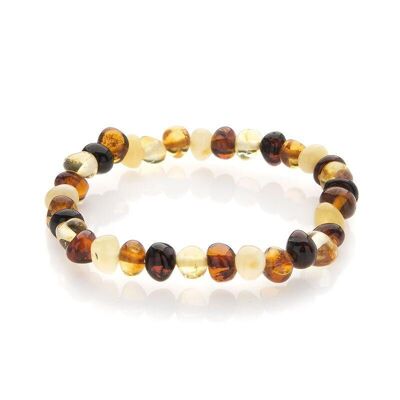 Children's bracelet with multi-colored amber, length 12-13 cm - AKB1M