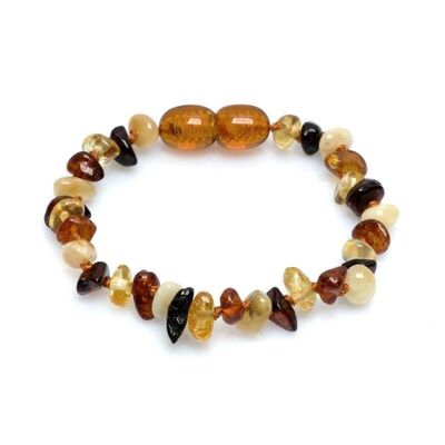 Pulsera para bebé con chips de ámbar multicolor, cierre de rosca, longitud 12-13 cm - GAB2M