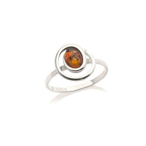 BAGUE ARGENT AMBRE ref: AMP002-1R