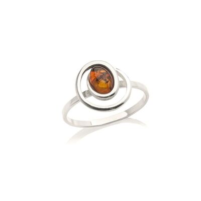 BAGUE ARGENT AMBRE ref: AMP002-1R