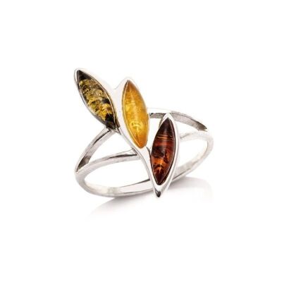 AMBER SILVER RING ref: GDP00320R