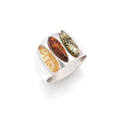 BAGUE ARGENT AMBRE ref: AJP7-342MR