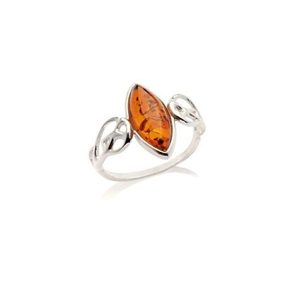 BAGUE ARGENT AMBRE ref: AJP3R