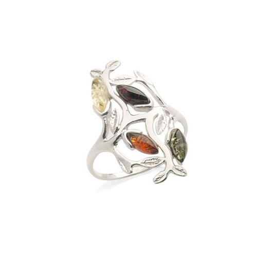 BAGUE ARGENT AMBRE ref: AJP7-386MR