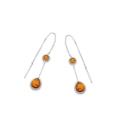 AMBER SILVER EARRING ref: SA3293EOR