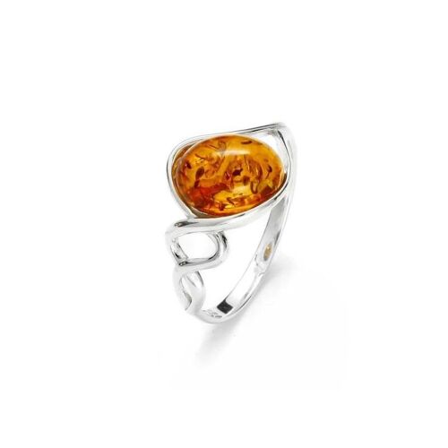 BAGUE ARGENT AMBRE ref: GI-BA030