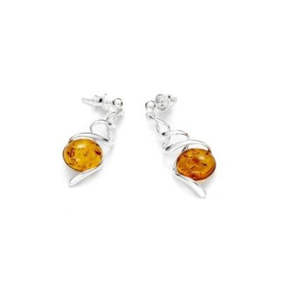 AMBER SILVER EARRING ref: GI-BO030