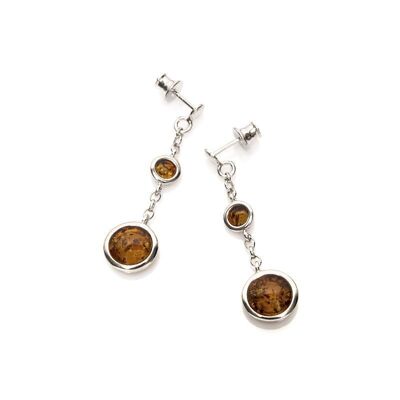 AMBER SILVER EARRING ref: SAD0095-3EOR