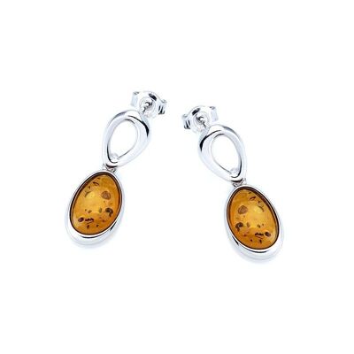 AMBER SILVER EARRING ref: SA3696-2EOR