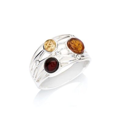 BAGUE ARGENT AMBRE ref: SA3116ROR