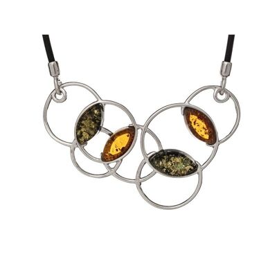 AMBER SILVER NECKLACE ref: KL550-362NR