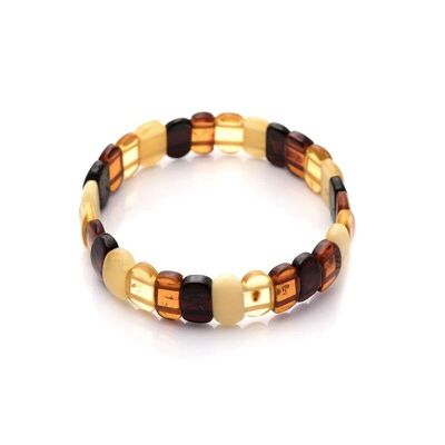 Pulsera de oblea con oblea de ámbar natural multicolor, longitud 21 cm - NBR34-5M